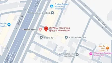 Location of Sspacia Premier House Co-Working space in Bodakdev, Ahmedabad - Image 289117